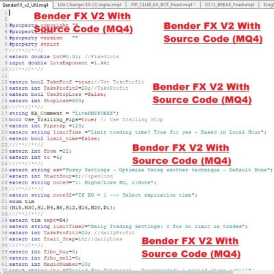 Bender FX V2 With Source Code (MQ4)