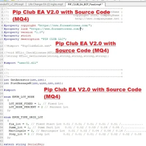 Pip Club EA V2.0 With Source Code (MQ4)