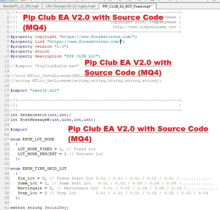 Pip Club EA V2.0 With Source Code (MQ4) - ForexStoreEA.Com
